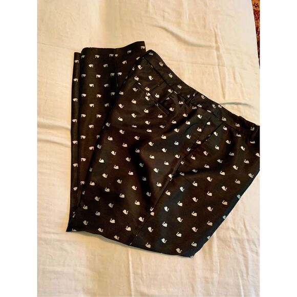 RSVP by Talbots Womens Ankle Pants Black with Swans Tapered Flat Front - Picture 4 of 6